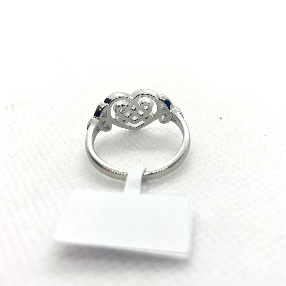 Silver Plated Celtic Heart Knot Ring Size 9 - Picture 6 of 8